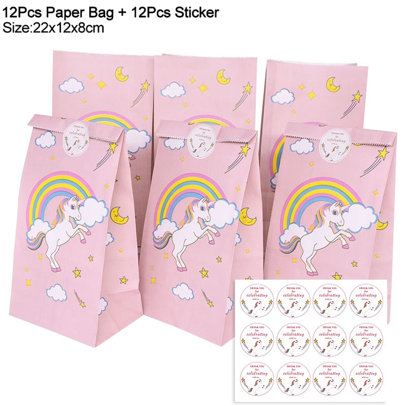 Unicorn Party Paper Candy Gift Bags Cookie