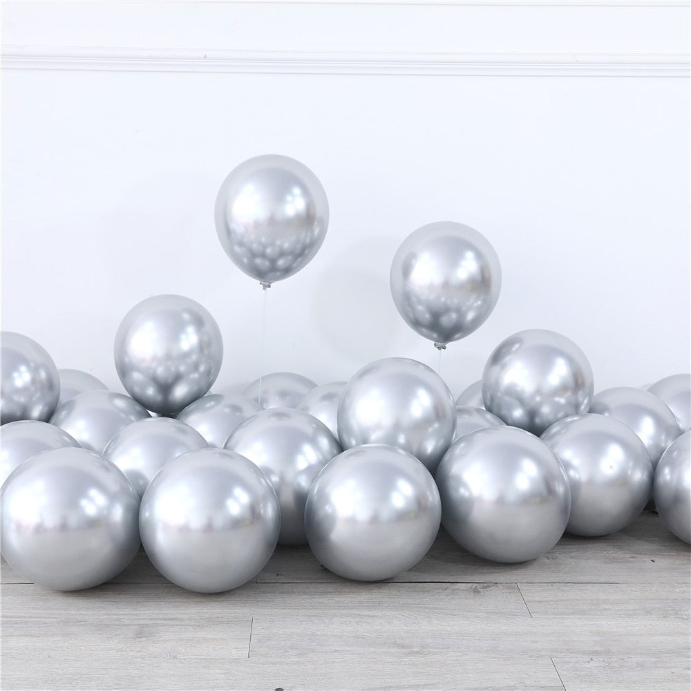 Glossy Metal Pearl Latex Balloon Thick Chrome