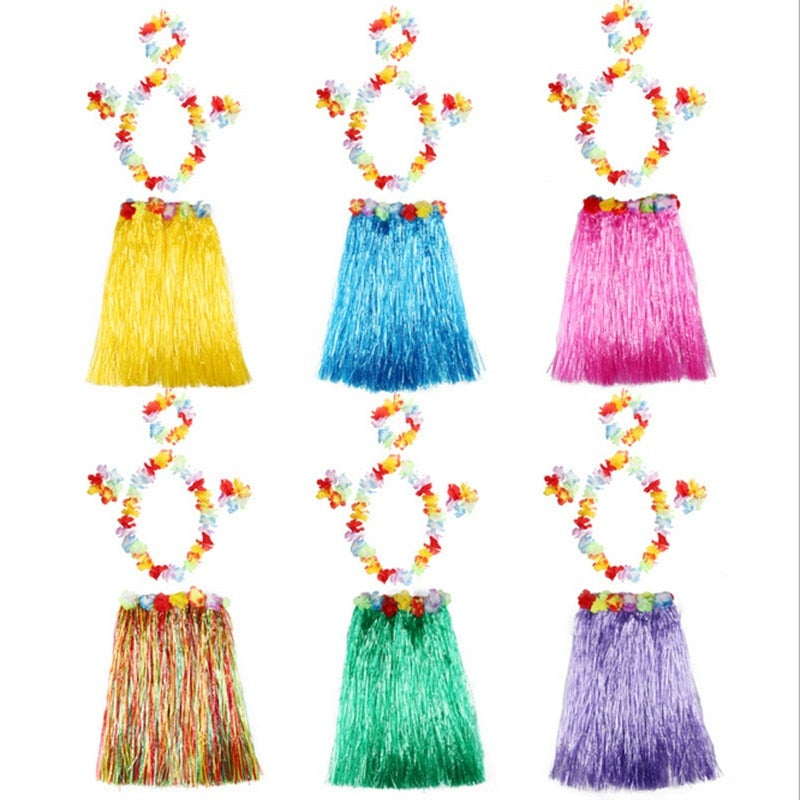 Plastic Fibers Women Grass Hula Skirt costumes