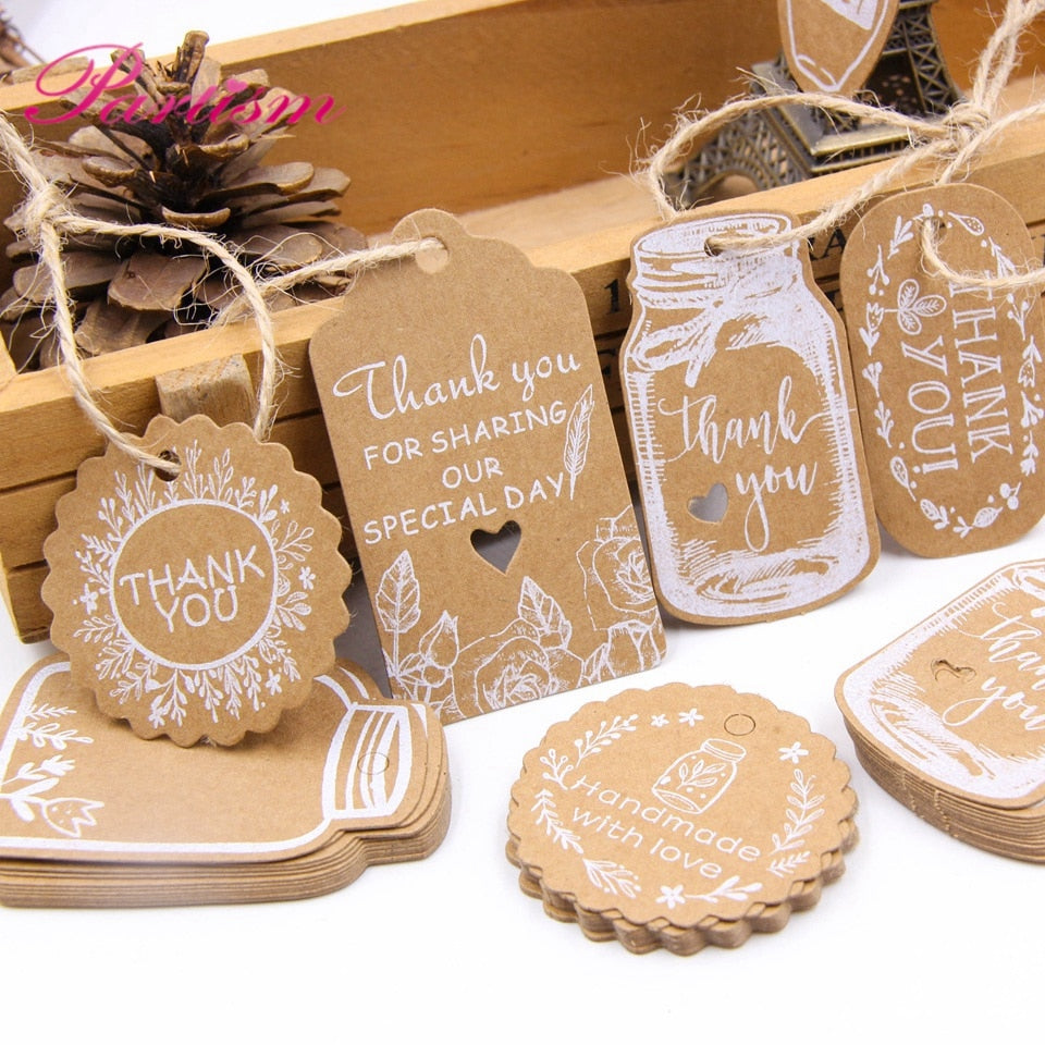 Kraft Paper Tags DIY Handmade Thank You Multi Style Crafts