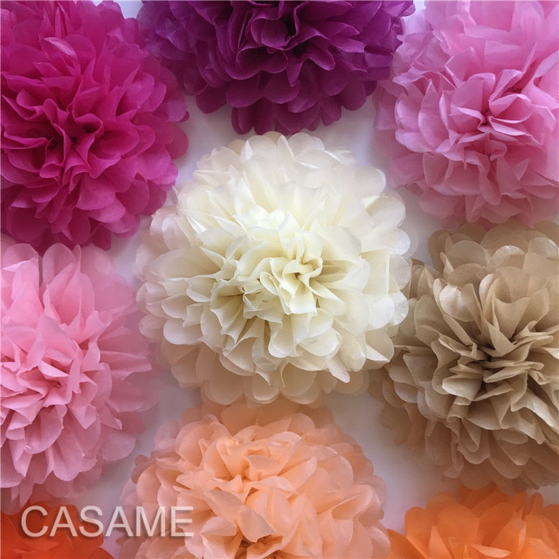 Cute decoration Tissue Paper Flowers Paper Pom Poms