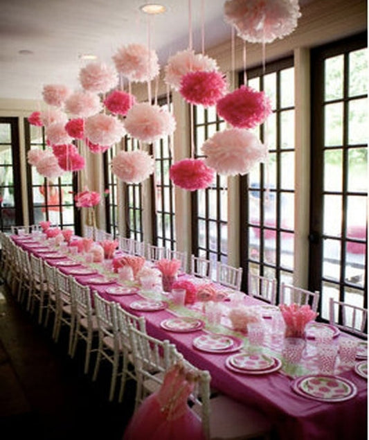 Cute decoration Tissue Paper Flowers Paper Pom Poms