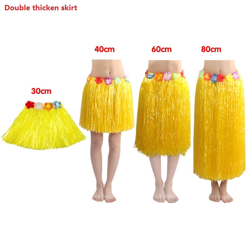 Plastic Fibers Women Grass Hula Skirt costumes