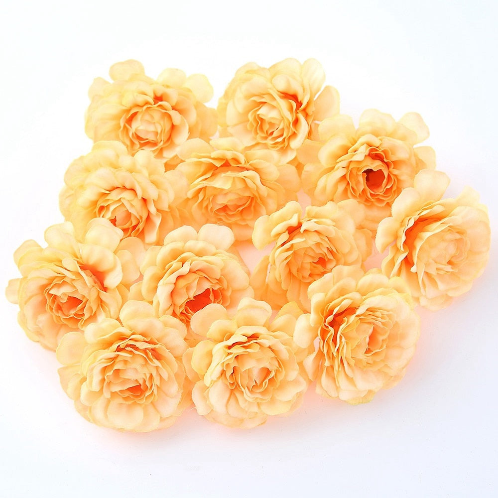 Artificial Flowers Silk Rose Head For Decorations