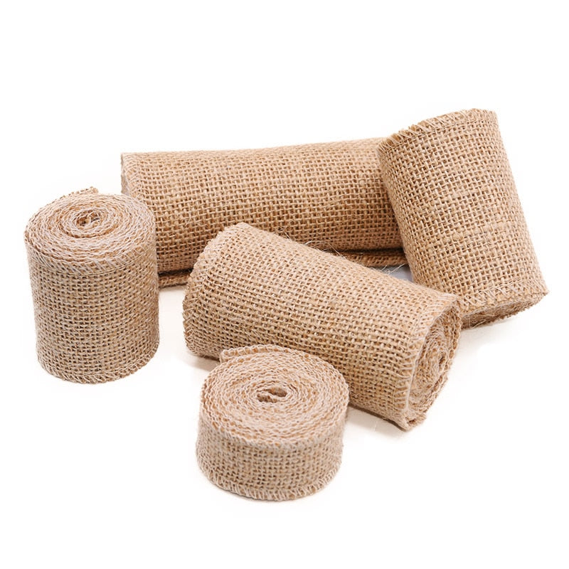 Jute Burlap Ribbon Rolls Vintage Christmas Gift Wrapping