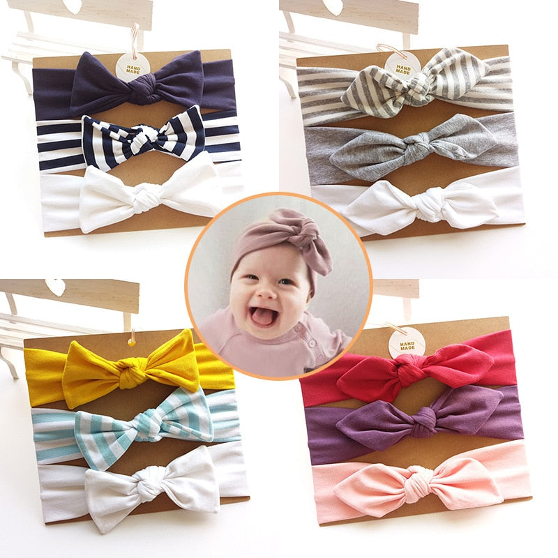 Baby Girl Headbands Cotton Rabbit Ear Turban