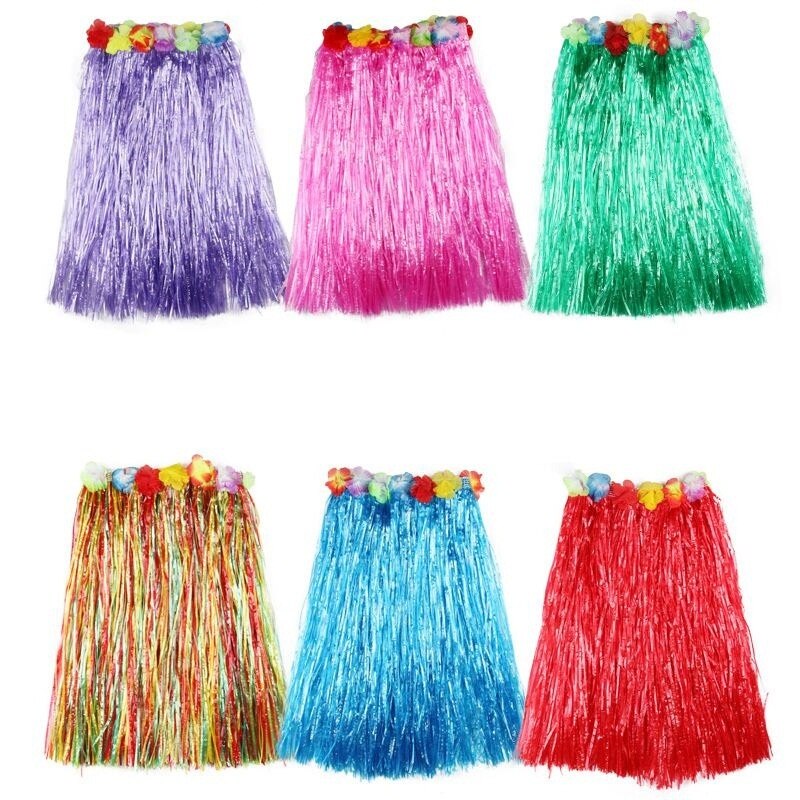 Plastic Fibers Women Grass Hula Skirt costumes