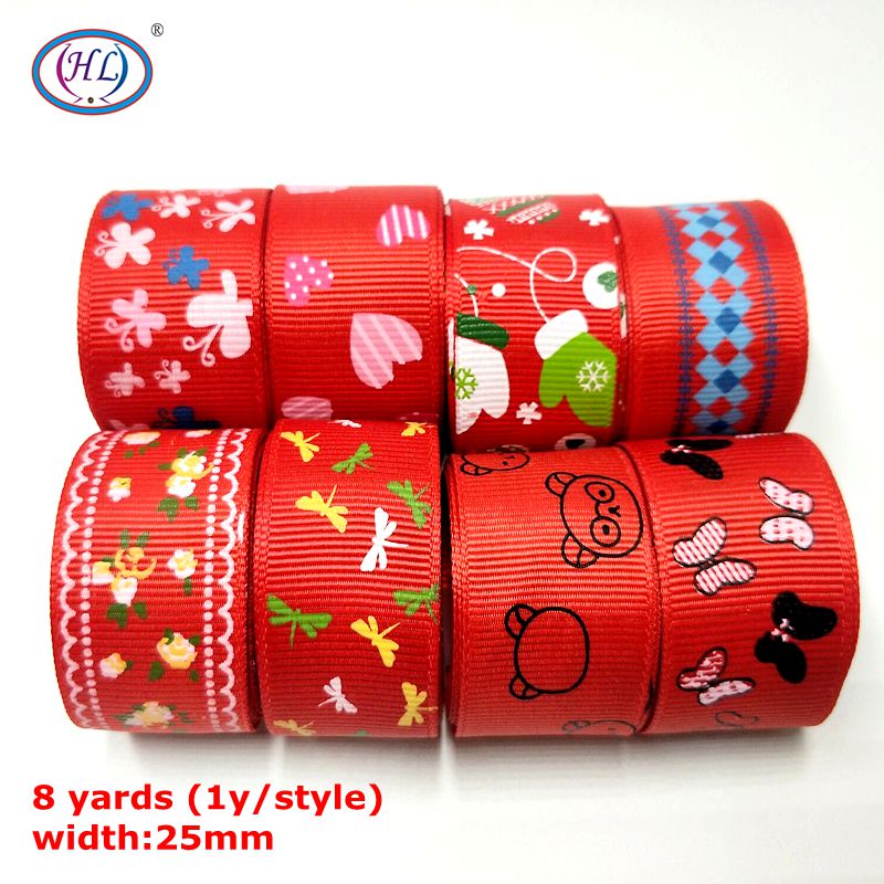 HL Handicraft Multi Mixed Printed Satin Grosgrain