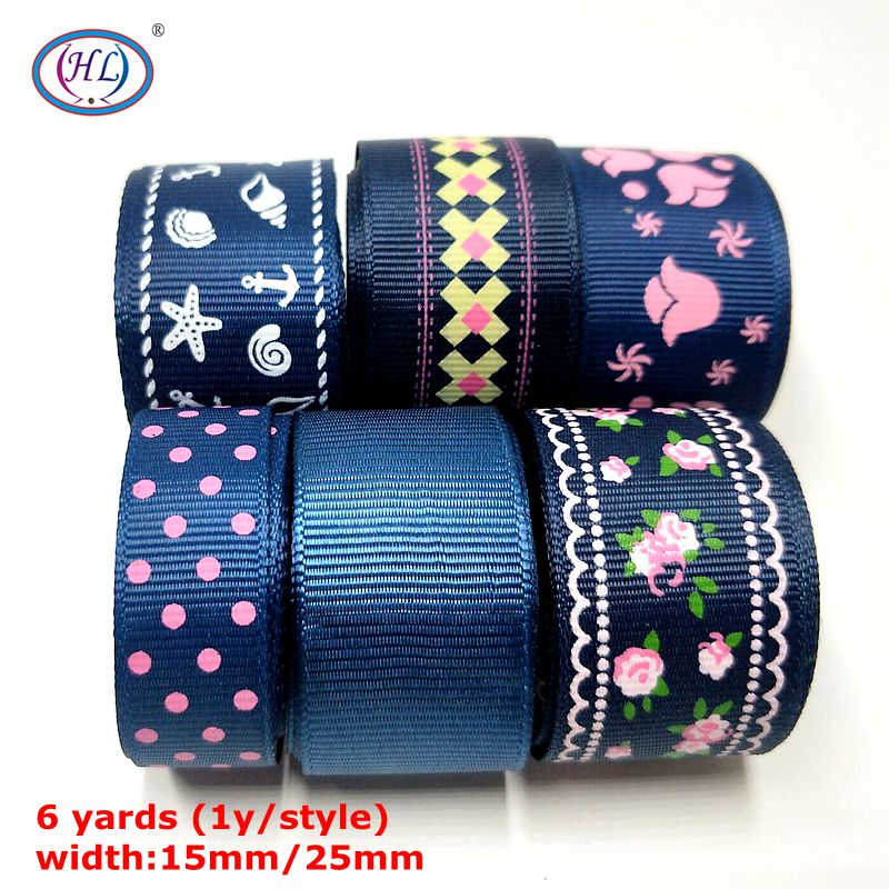 HL Handicraft Multi Mixed Printed Satin Grosgrain