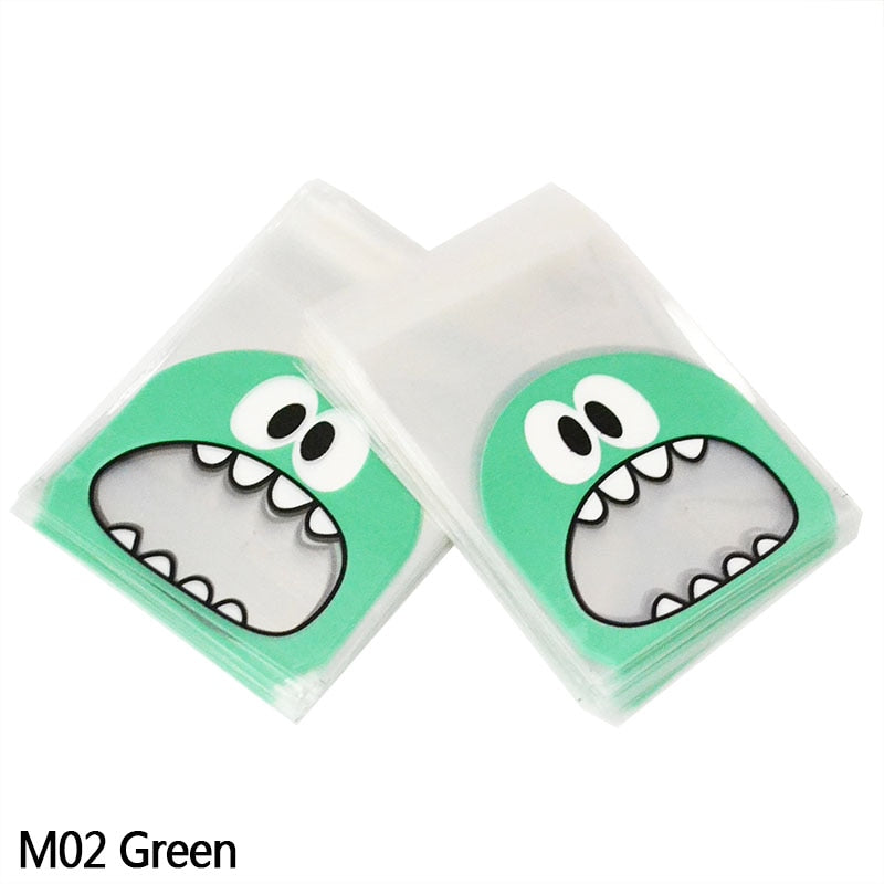 50/100pcs Cute Monster Sharp Teeth Plastic Bags