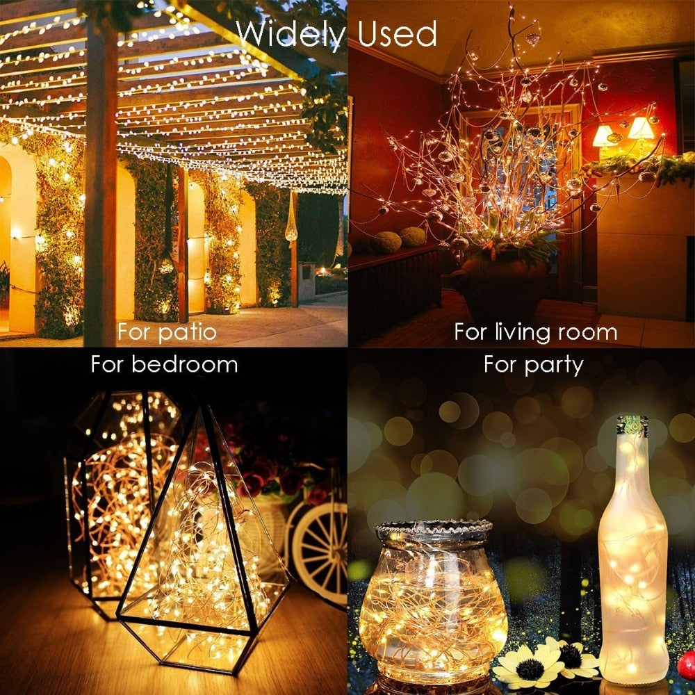 Dimmable LED Outdoor Solar String Lights Solar Christmas