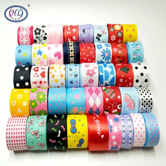 HL Handicraft Multi Mixed Printed Satin Grosgrain