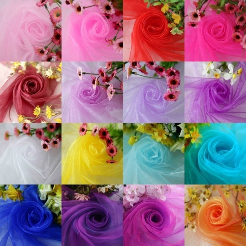 crystal organza tulle roll fabric for wedding party