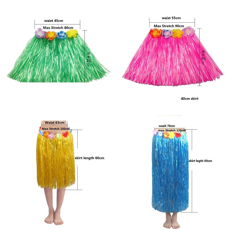 Plastic Fibers Women Grass Hula Skirt costumes