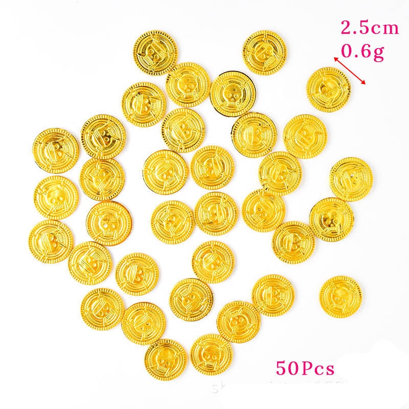 50pieces plastic Pirate gold coin Halloween