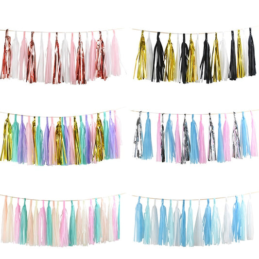 Mixed DIY Tissue Paper Tassel Garland
