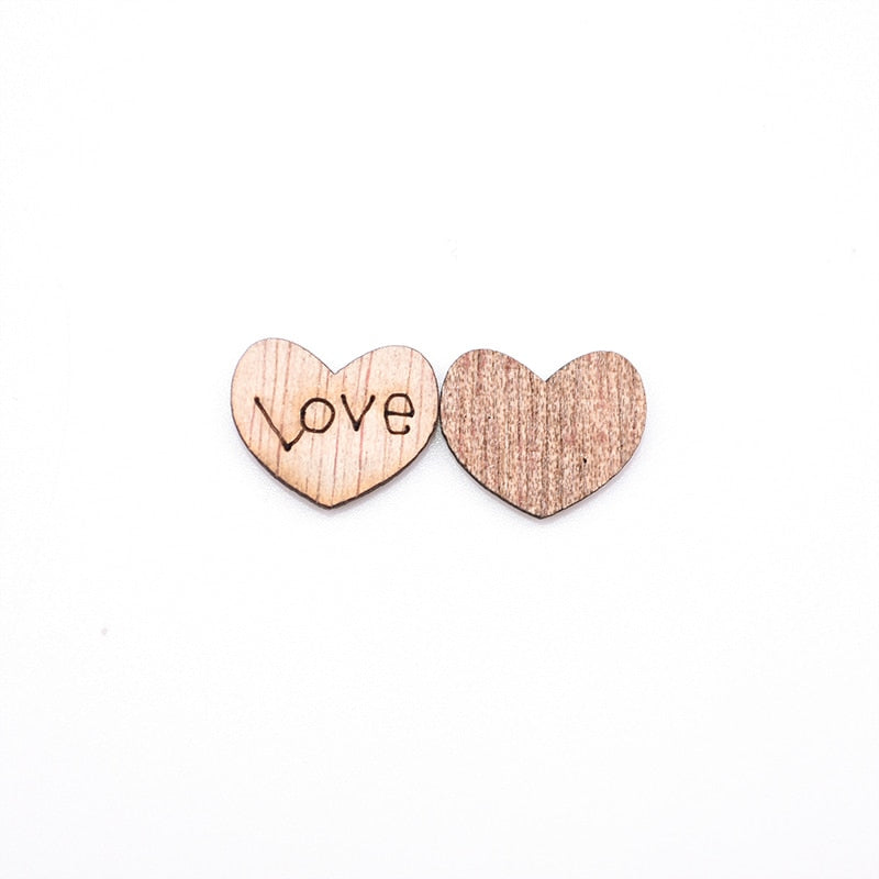 Mini Wooden Love Heart Wedding Table Scatter