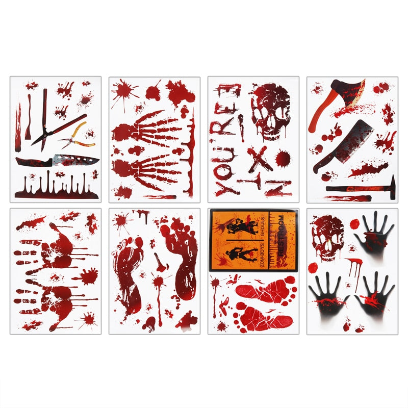 Halloween Decoration Bloody Handprint stickers