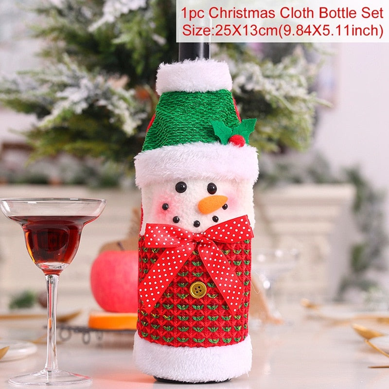 Christmas Santa Claus Wine Bottle Cover