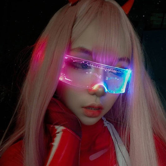 LED Luminous Sunglasses Vintage Punk Goggles