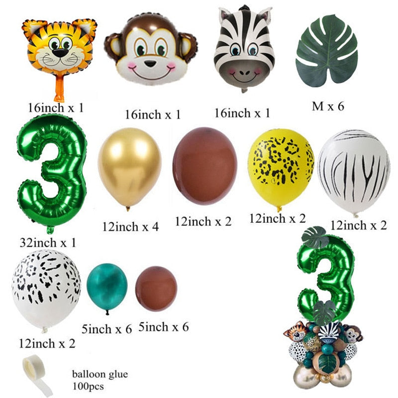 Jungle Safari Party Animal Digital Balloons Set