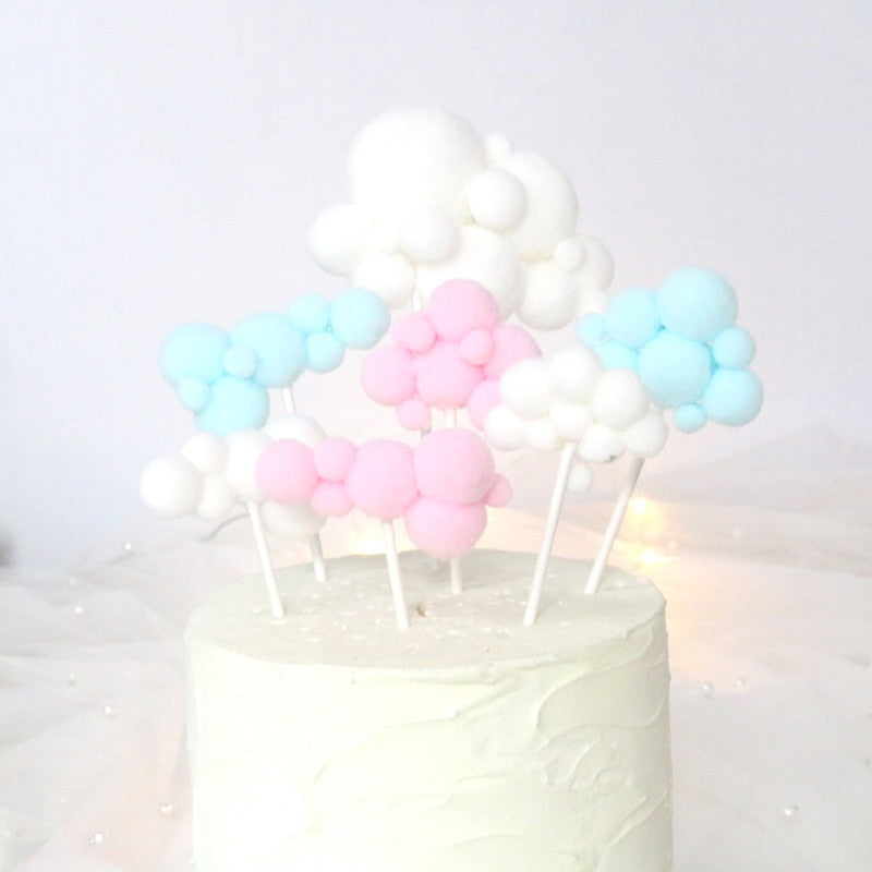 Rainbow Cake Toppers Unicorn Cloud Balloon Cake Flags