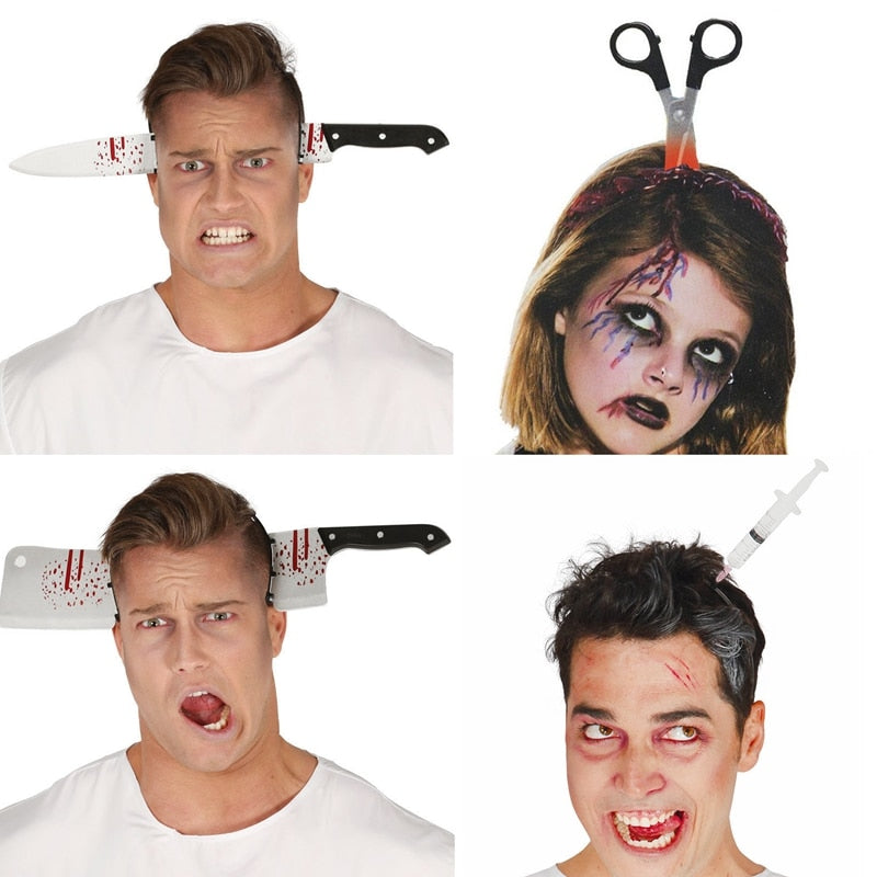 Horror Headband Halloween Decoration Scary Knife