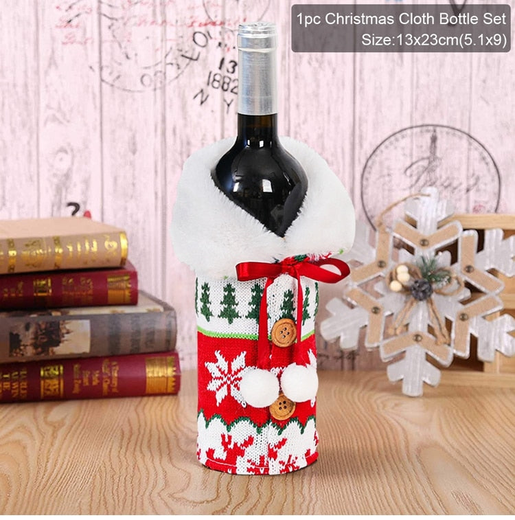 Christmas Wine Bottle Cover Decorations