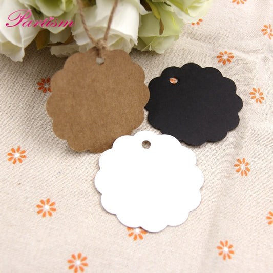 Round Laciness Paper Tags  Kraft Paper Card Tags Labels