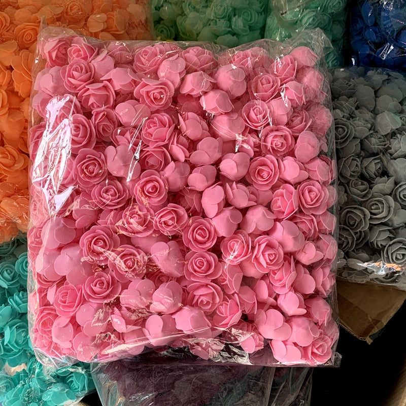 Foam Rose for Bear Flowers Diy Gifts Box Wedding Decorative