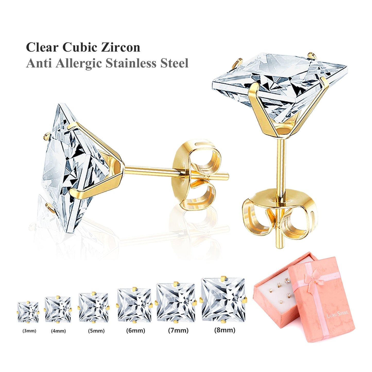 Stud Earings Sets Pack Christmas Zircon Earrings Set