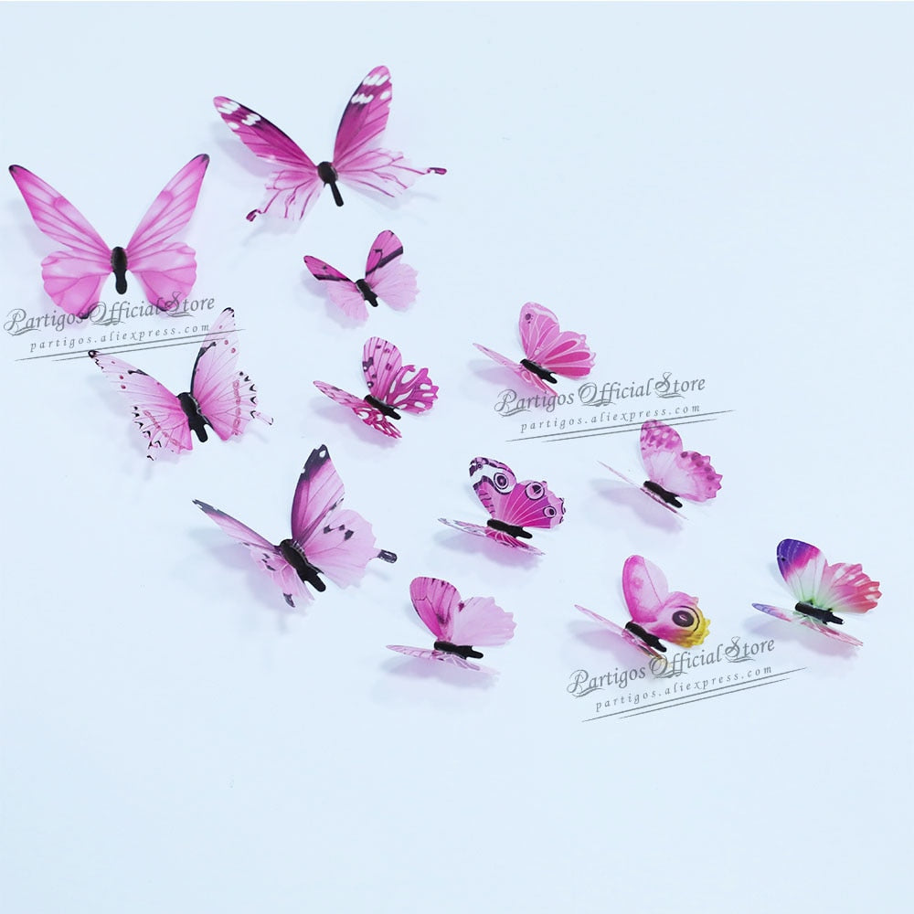 12Pcs 4D Hollow Butterfly Wall Wedding Decors