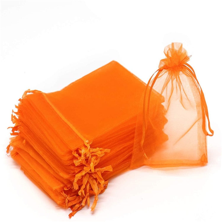 50pcs Sheer Transparent Chiffon Organza Bags