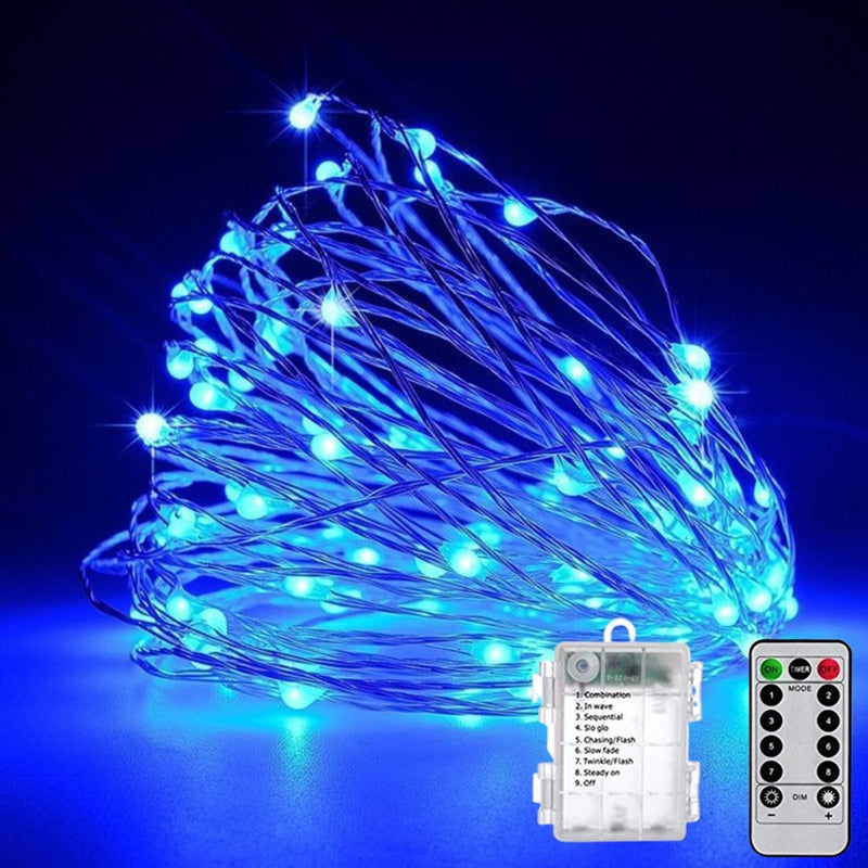 LED String Lights Remote Control Copper Wire Garland
