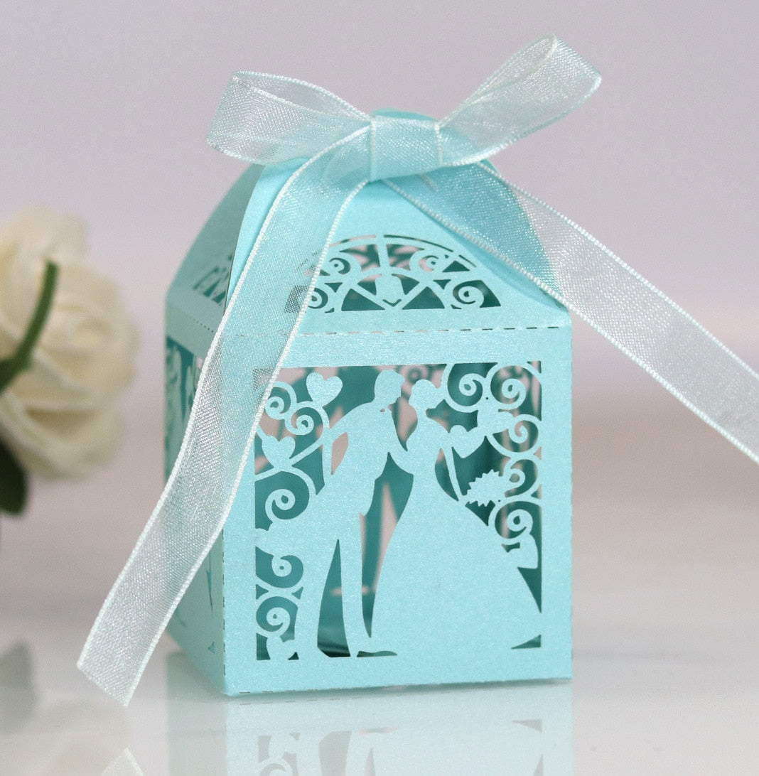25pcs Wedding Bride Bridegroom Boutique Gift Box