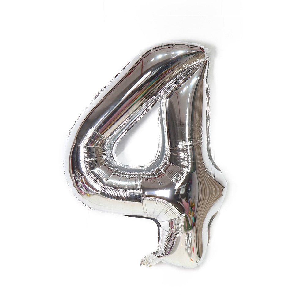 Silver Black Style Foil Letter Number Balloons Helium Balloon