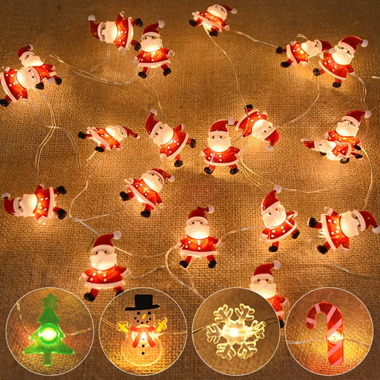 Santa Claus Snowflake LED Light String Christmas Decoration