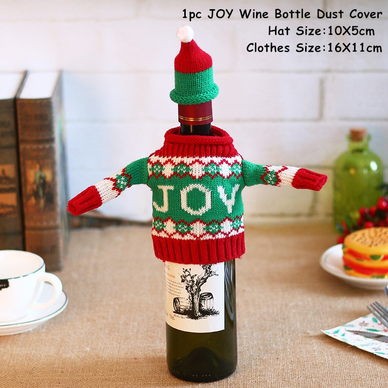 Wine Bottle Dust Cover Christmas Decoration