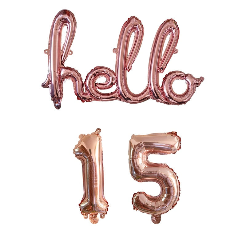 Rose Gold Hello 30 Baby Balloons number Balls Inflatable