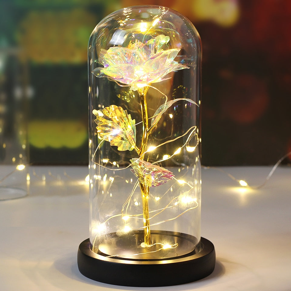 Galaxy Rose Flower 24K Foil Plated Gold Rose Creative