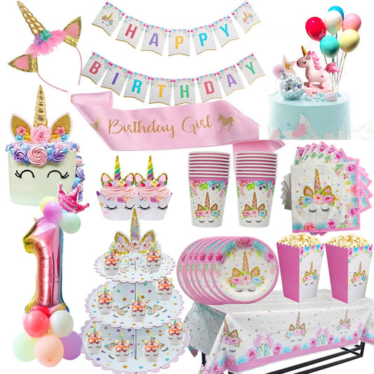 Unicorn Party Cup Cake Stand Balloon Party Decoration