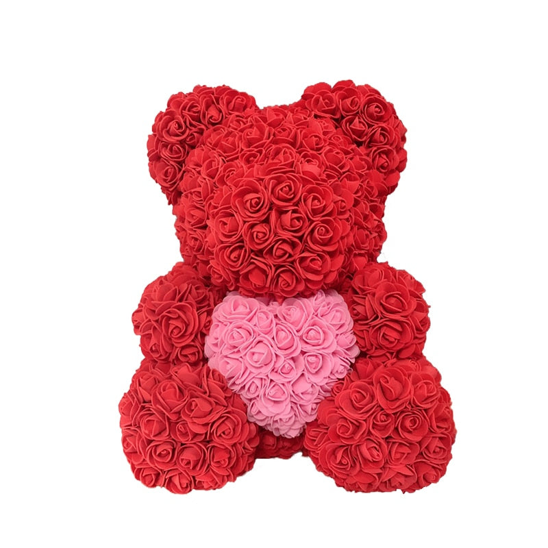 Heart Artificial Flower Rose Teddy Bear