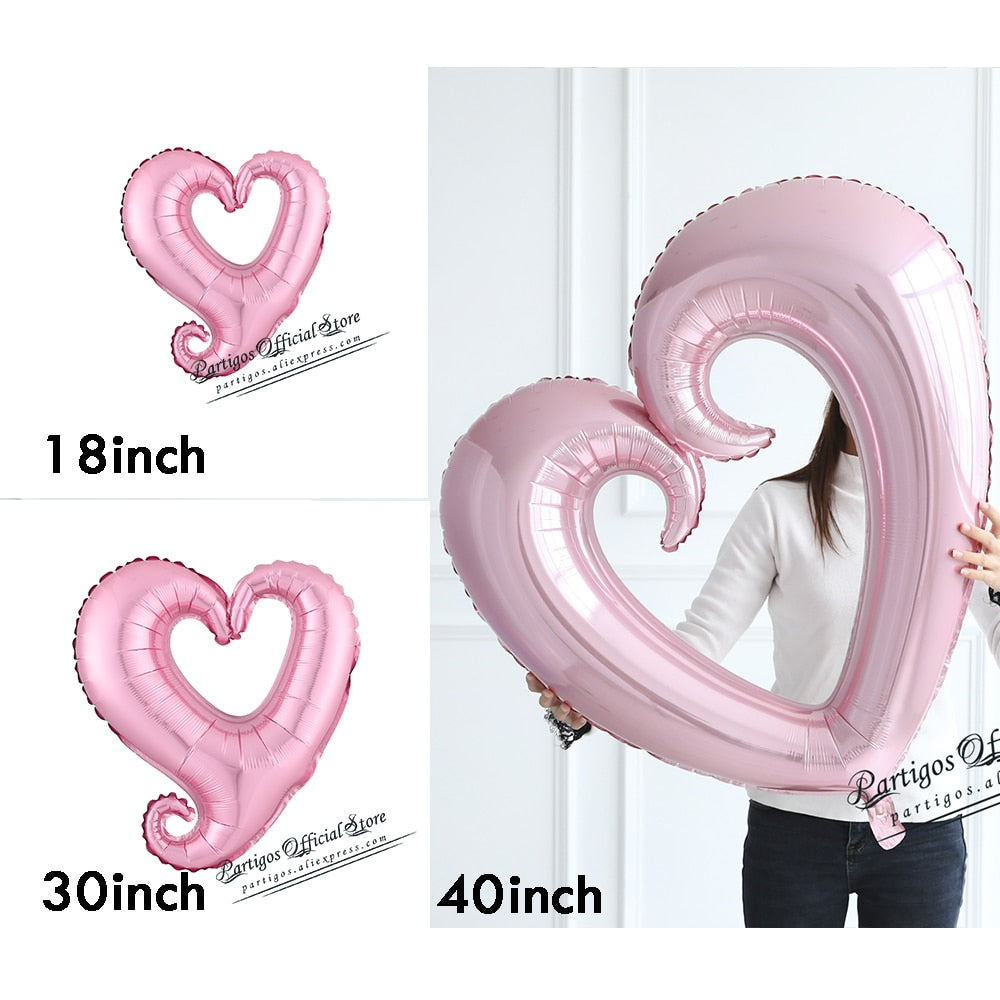 Giant Hollow Heart Shape Foil Balloons for Valentines day