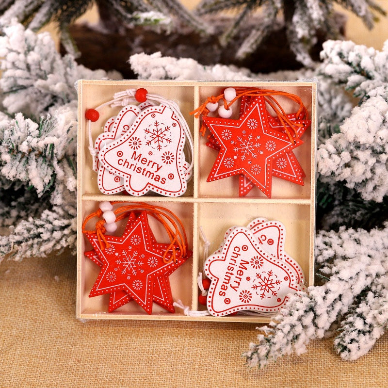 Christmas Snowflakes Wooden Pendants