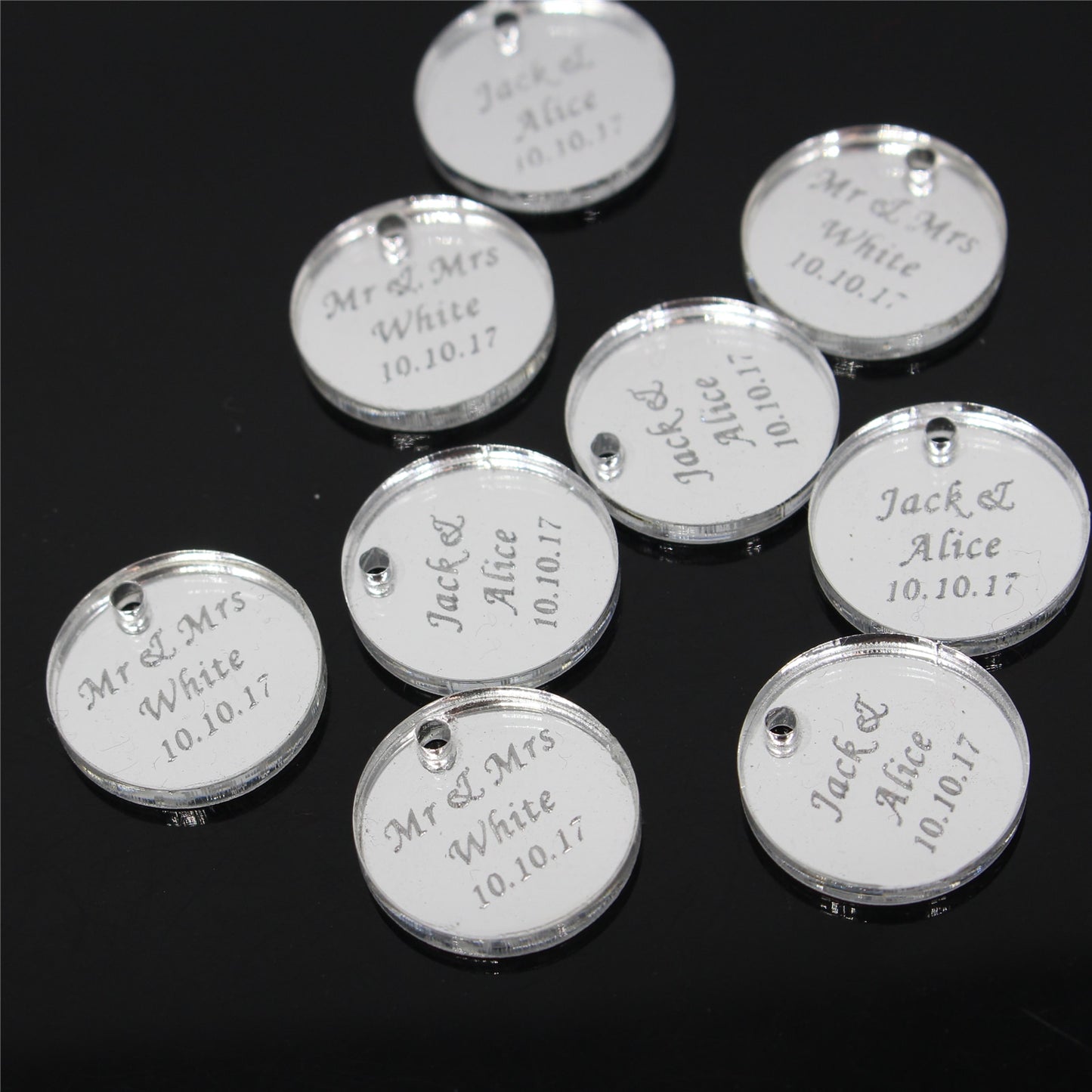 Personalized Bride Baptism Engraved Coin Table