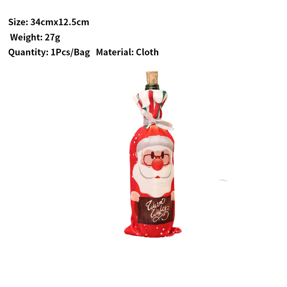 New Linen Wine Bottle Bag/Cloth Art Christmas Wine Bottle Set Ornaments