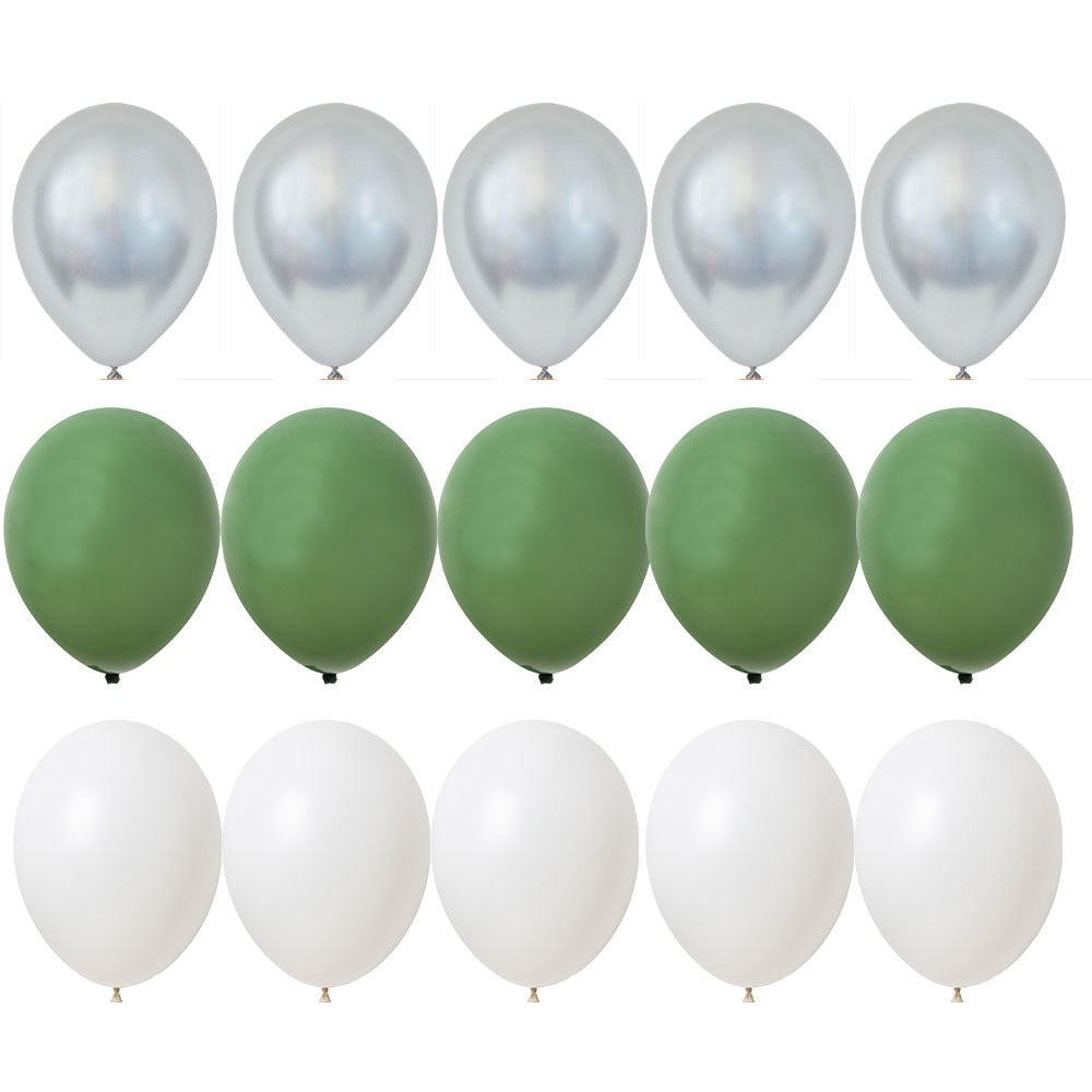 Balloon Kit Retro Green White Gold Balls Decor