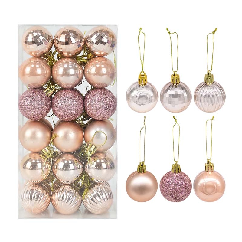 Rose Gold Plastic Christmas Balls Ornament