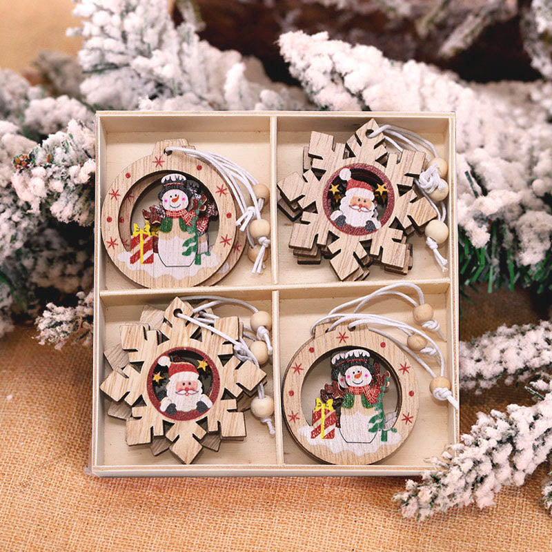 Christmas Snowflakes Wooden Pendants