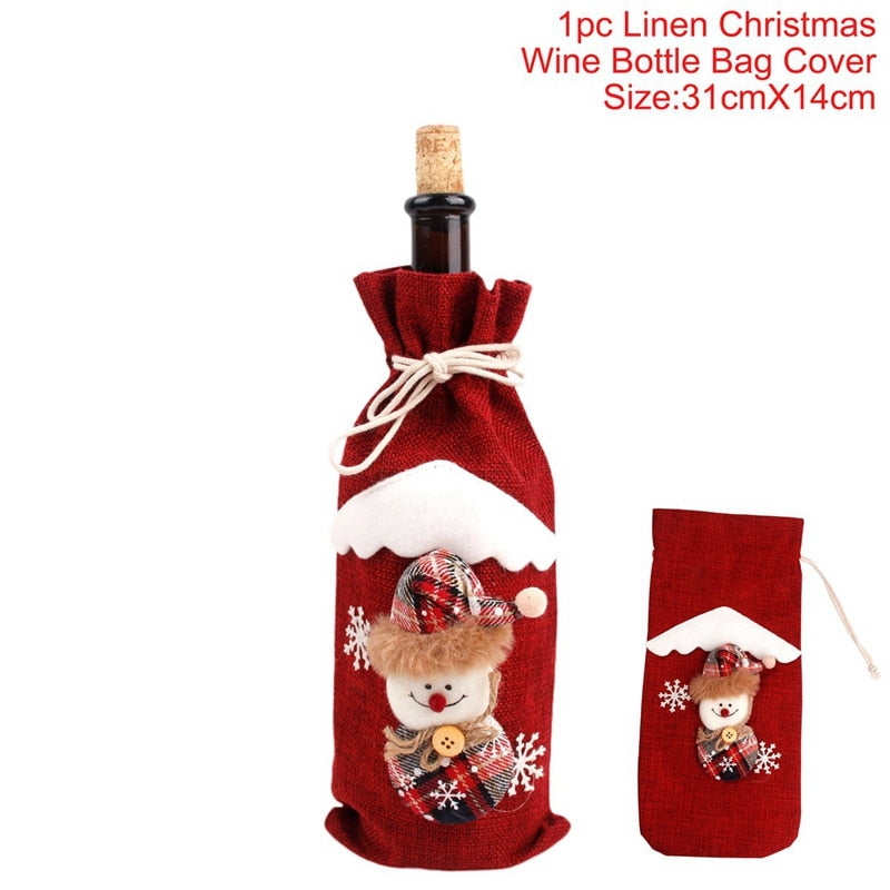 Christmas Wine Bottle Cover Decorations